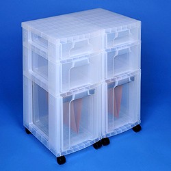 Storage tower double with 2x7 + 2x12 + 2x25 litre Really Useful Drawers
