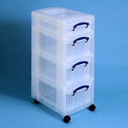 Storage tower with 1x4 + 3x9 litre Really Useful Boxes