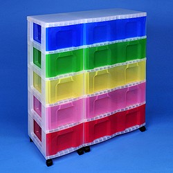 Storage tower triple with 5x12 + 5x30 litre Really Useful Drawers