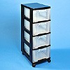 Storage tower with 4x12 litre drawers