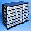 Storage tower triple with 18x7 litre drawers