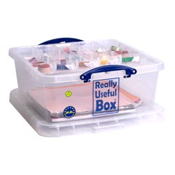 31.5 litre quality nestable Really Useful Box + 24 compartment sorting tray