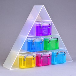 Small pyramid organiser with 6x0.14 litre Really Useful Boxes