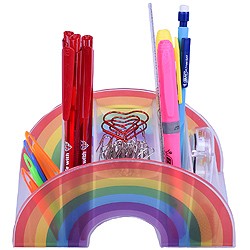Rainbow pencil pot