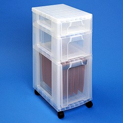 Storage tower with 1x7 + 1x12 + 1x25 litre Really Useful Drawers