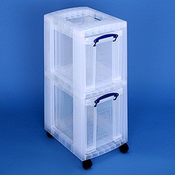 Storage tower with 2x19 litre Really Useful Boxes