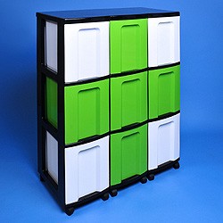 Storage tower triple with 9x25 litre Really Useful Drawers