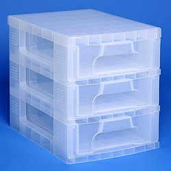 Storage tower with 3x7 litre Really Useful Drawers