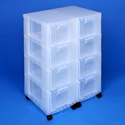 Storage tower double with 8x12 litre Really Useful Drawers