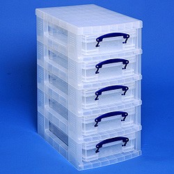 Storage tower with 5x4 litre Really Useful Boxes