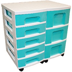 Storage tower double with 5x7 + 3x12 litre Really Useful Drawers