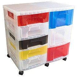 Storage tower double with 5x7 + 3x12 litre Really Useful Drawers