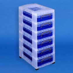 Storage tower with 6x4 litre Really Useful Boxes