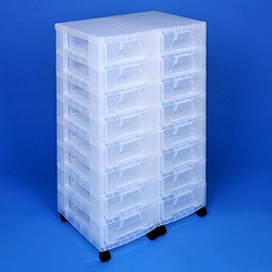 Storage tower double with 16x7 litre Really Useful Drawers