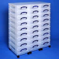 Storage tower triple with 27x4 litre Really Useful Boxes
