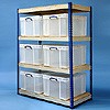 145 litre industrial racking with 6x145 litre Really Useful Boxes