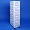 Storage tower with 10x7 litre drawers