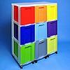 Storage tower triple with 9x25 litre drawers