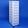Storage tower with 9x7 litre drawers